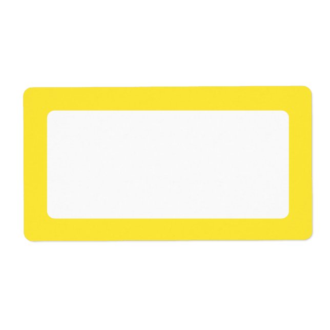 Étiquette Bordure de couleur unie jaune vierge (Devant)