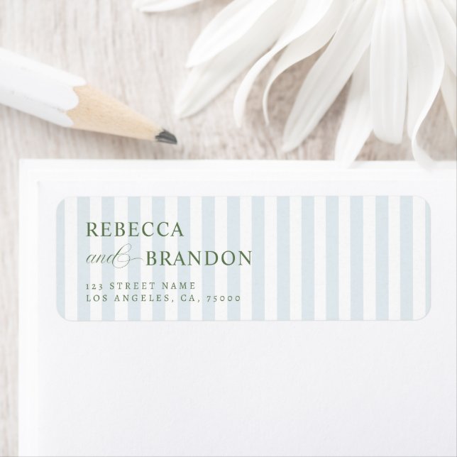 Étiquette Bordure verte bandes bleues côtières Adresse de ma (En situation)
