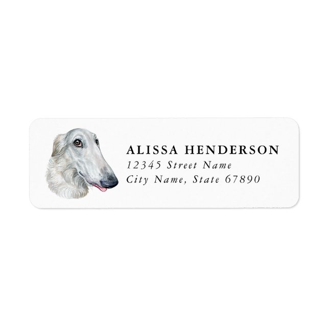 Étiquette Borzoi Dog Return Address Labels (Devant)