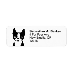 Étiquette Boston Terrier - Cute Dog Return Adresse Labels