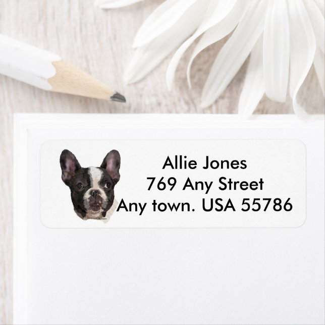 Étiquette Boston Terrier Personnalisé (En situation)