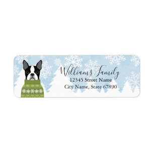 Étiquette Boston Terrier Return Address Labels