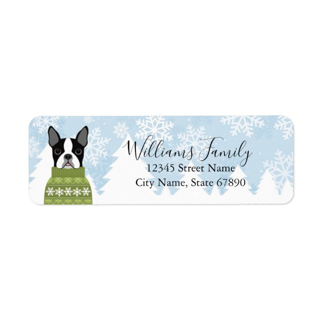 Étiquette Boston Terrier Return Address Labels (Devant)