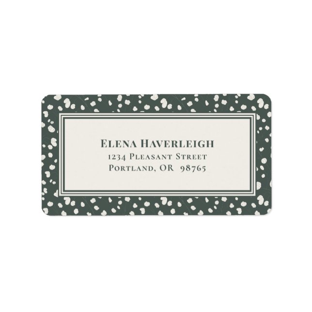 Étiquette Botanical Forest Green Wildflower Lunaria Custom (Devant)