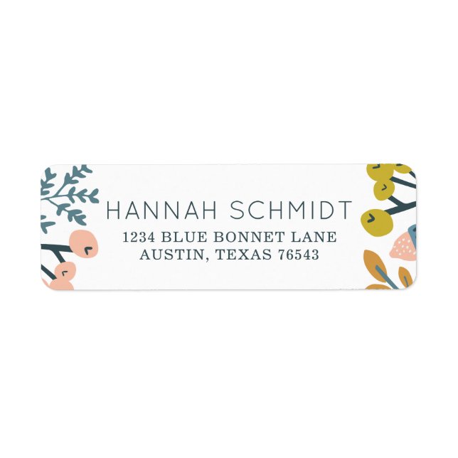 Étiquette Botanique d'automne (Devant)