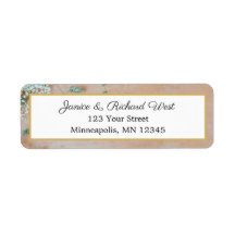 Botanique Rustic Gold Frame Mariage Adresse de ret