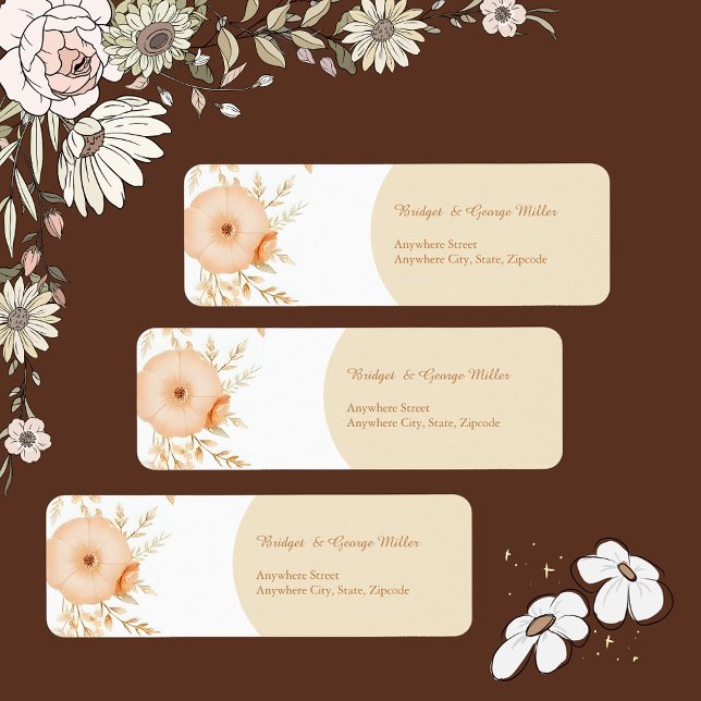 Étiquette Botanique Rustique Boho floral chaud (Créateur téléchargé)