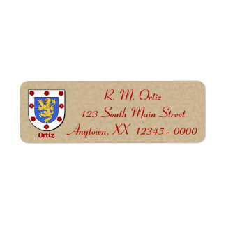 Étiquette Bouclier héraldique d'Ortiz