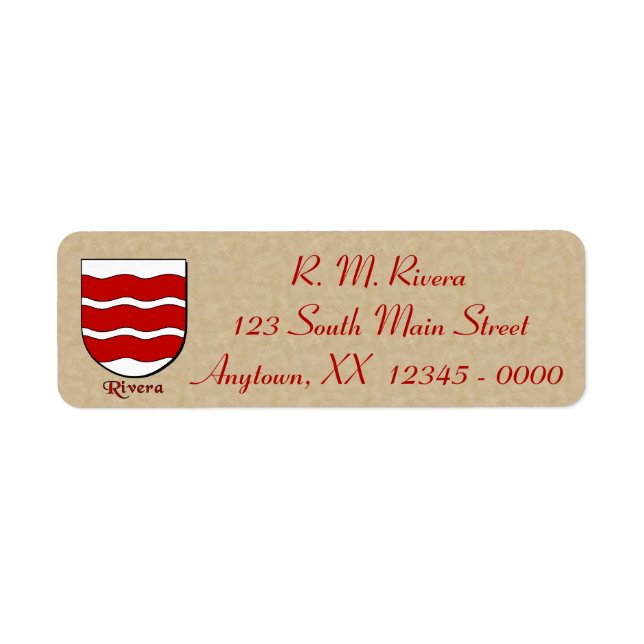 Étiquette Bouclier héraldique Rivera (Devant)