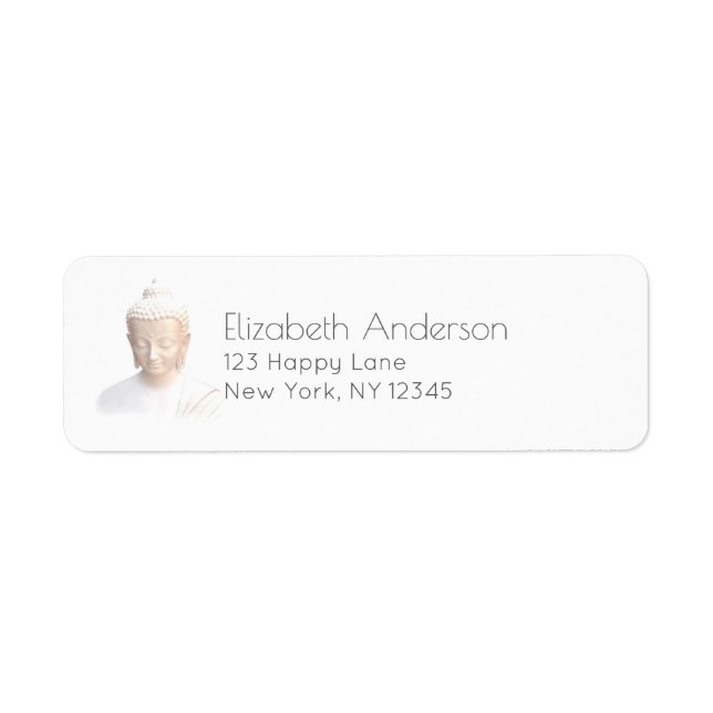 Étiquette Bouddha en blanc | Sérénité Méditative Et Calme (Devant)