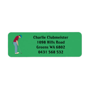 Étiquette Boule de golf Green Golfer Putting