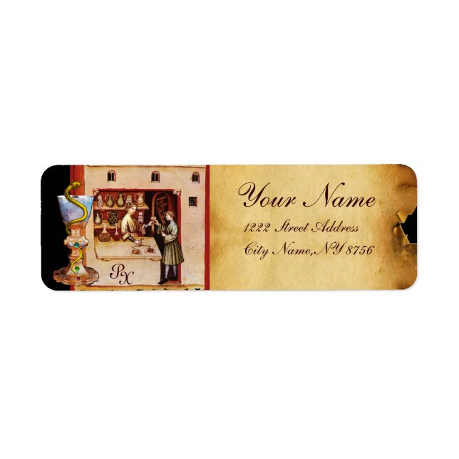 ÉTIQUETTE BOULE D'HYGÉIA PHARMACIE DRUGSTORE MONOGRAM (Devant)