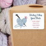 Étiquette Boule en forme de coeur de fils - Adresse personna<br><div class="desc">Ces étiquettes de adresse personnalisés sont parfaits pour les artisans du fil et les petites entreprises, les tricoteurs et les artisans du passe-temps. Le design comprend une boule en forme de coeur de fil avec aiguilles de tricot et un petit papillon. Parcourez notre magasin pour trouver des cadeaux et accessoires...</div>