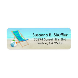 Étiquette Boule mignonne de chaise de plage d'amusement