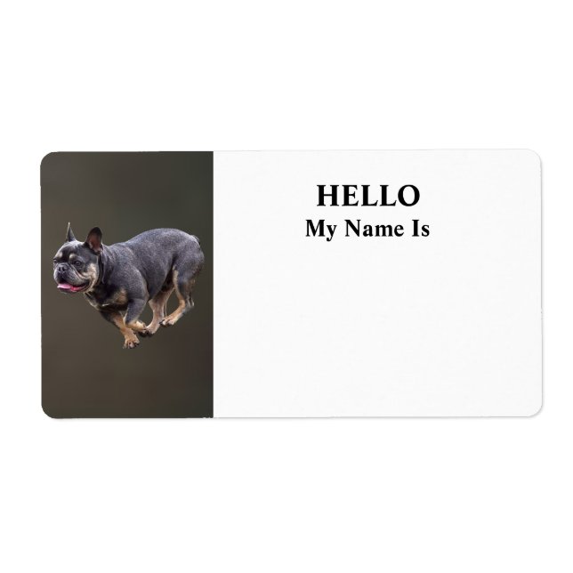 Étiquette Bouledogue français en course (Devant)