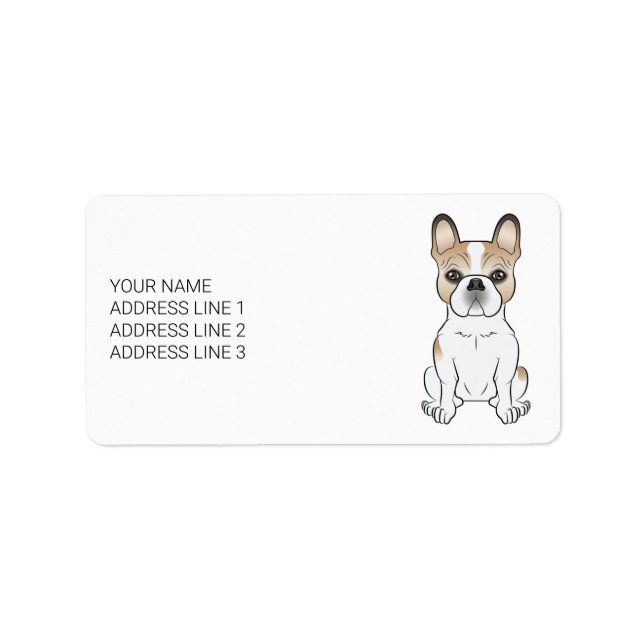 Étiquette Bouledogue Français Fauve Pied Text & Chien Mignon (Devant)