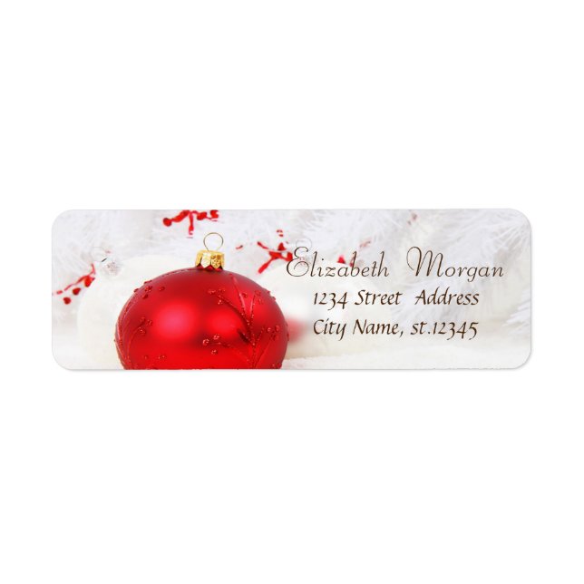 Étiquette Boules de Noël élégantes et stylées (Devant)