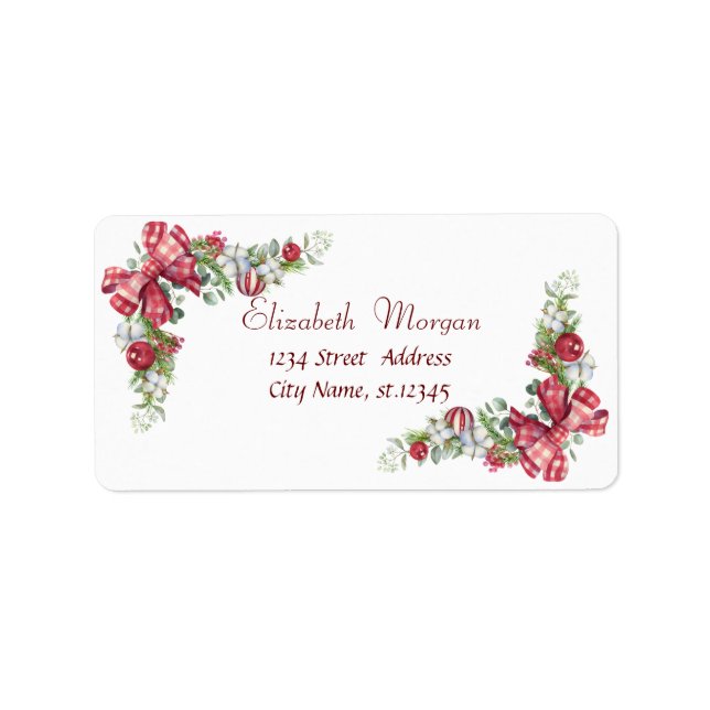 Étiquette Boules de Noël, Vacances de Bow (Devant)