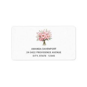 Étiquette Bouquet de fleurs de pivoine rose joli Adresse