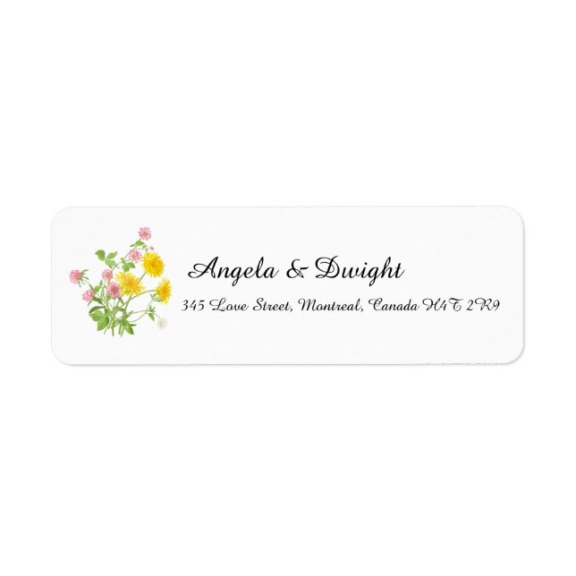 Étiquette Bouquet de fleurs sauvages pour mariage rustique (Devant)