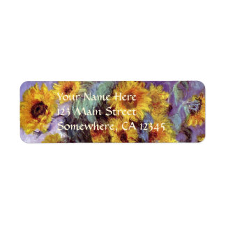 Étiquette Bouquet de tournesols de Claude Monet, Art Vintage