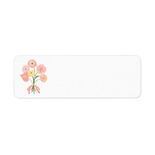 Étiquette Bouquet floral d'aquarelle préppie