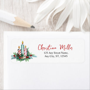 Étiquette Bouquet floral minimaliste de Noël