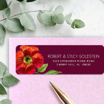 Étiquette Bourgogne Bat mitzvah Floral Modern Return Adresse<br><div class="desc">Soyez fier, réjouissez-vous et présentez cette étape importante de votre Bat mitzvah préféré avec cette étiquette d'adresse de retour sophistiquée et personnalisée ! Une aquarelle chic, étonnante, fleurie et un serif moderne recouvrent un arrière - plan bordeaux. Personnalisez le texte personnalisé avec votre nom et votre adresse. Garanti d'ajouter du...</div>