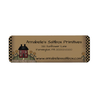 Étiquette Bourgogne Saltbox & Tournesols Adresse personnalis