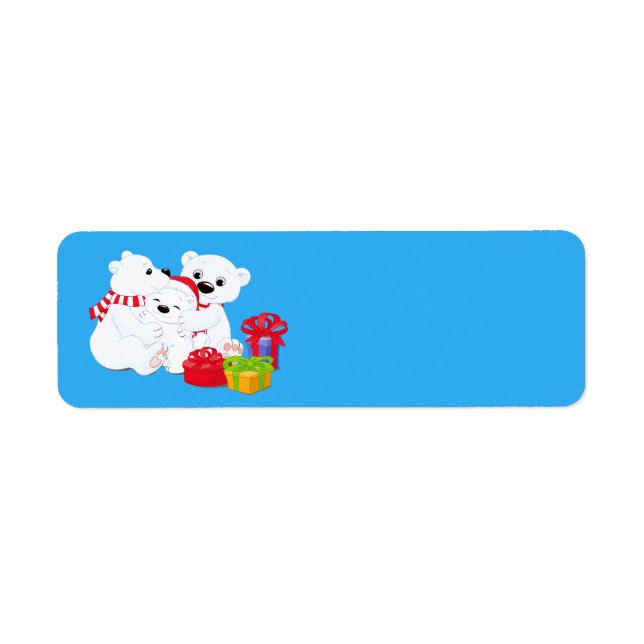 Étiquette Bours polaires de Noël mignons (Devant)