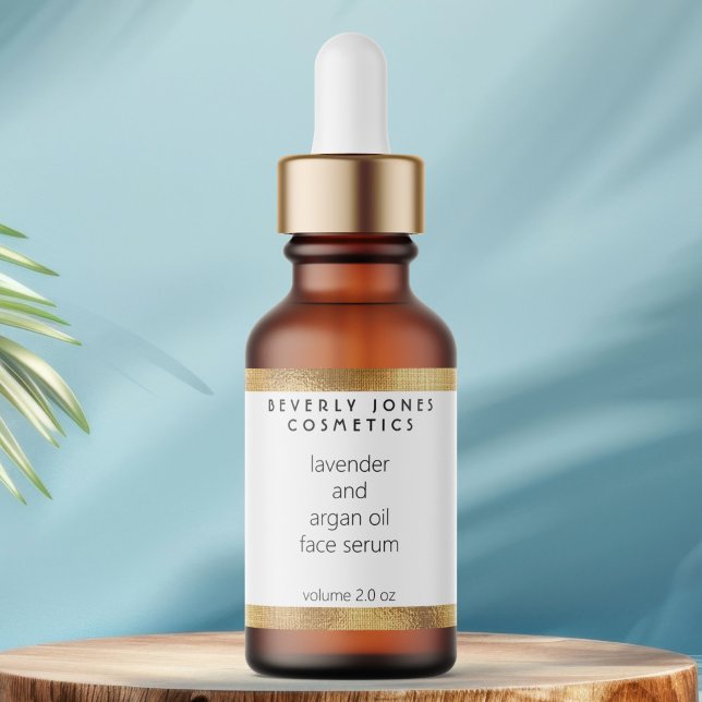 Étiquette Bouteille compte-gouttes de cosmétiques moderne en (Créateur téléchargé)