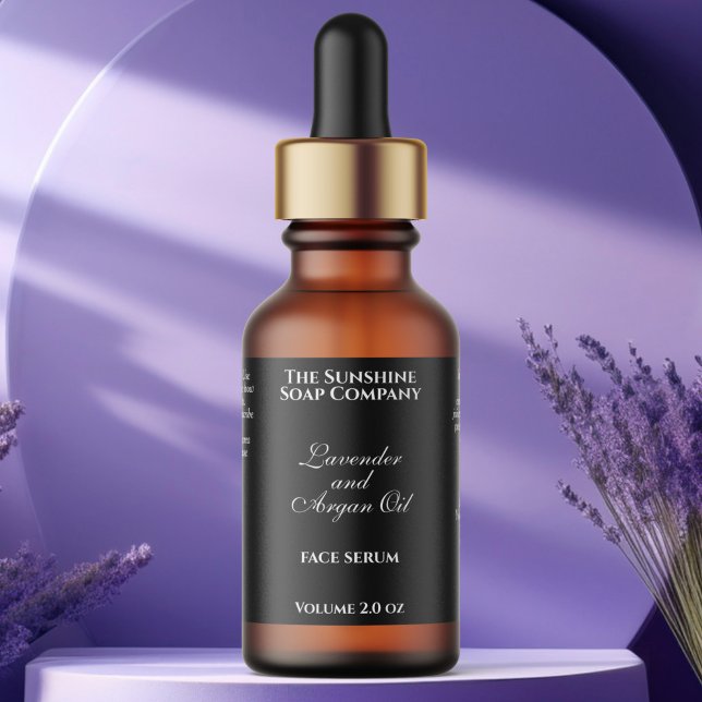 Étiquette Bouteille compte-gouttes de cosmétiques noir class (Créateur téléchargé)