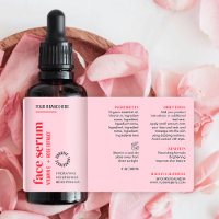 Bouteille de gouttelettes d'huile à visage rose fé