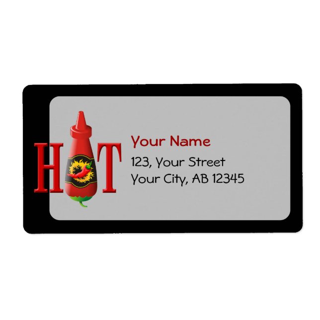 Étiquette Bouteille de sauce chaude (Devant)