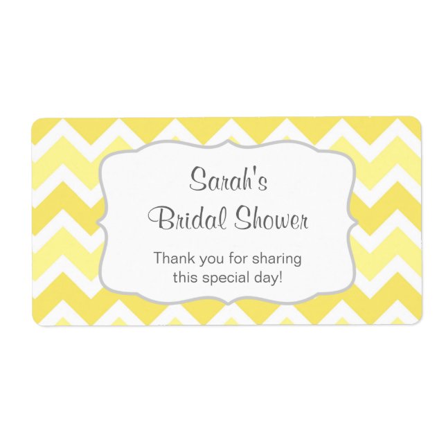 Étiquette Bouteille d'eau Chevron Jaune ou faveur - u person (Devant)