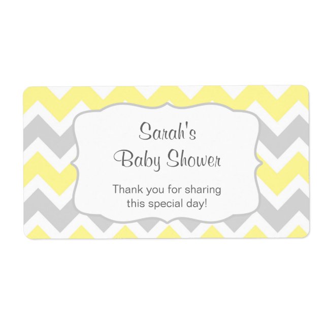 Étiquette Bouteille d'eau Chevron jaune ou préférez vous per (Devant)