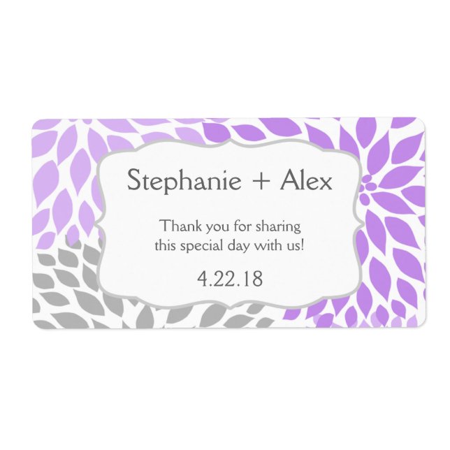 Étiquette Bouteille d'eau Lavender & Grey Mum - customisez-l (Devant)