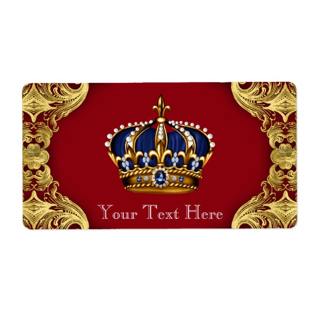 Étiquette Bouteille d'eau Prince Baby shower (Devant)