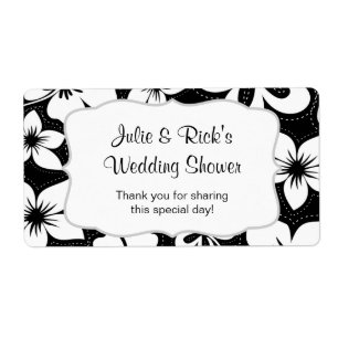 Étiquette Bouteille d'eau tropicale noire - customisez-la !