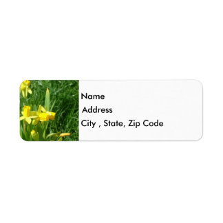 Étiquette Bouteille Jaune Daffodique Adresse de retour Étiqu