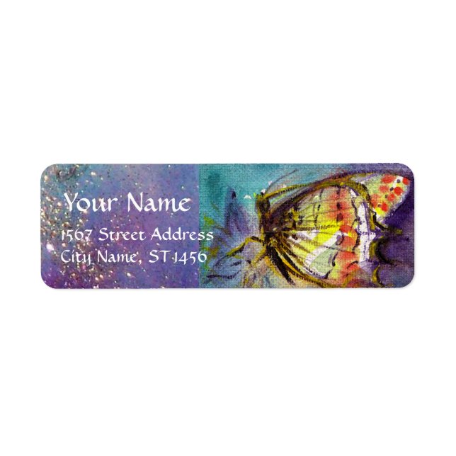 ÉTIQUETTE BOUTEILLE MAGIQUE EN PARKLES D'OR BLEU (Devant)