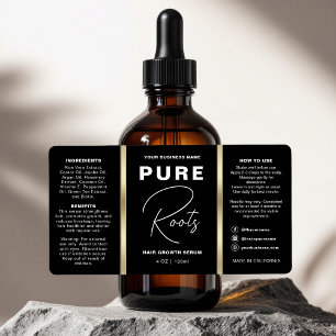 Étiquette Bouteille minimaliste à goutte d'huile de cheveux 