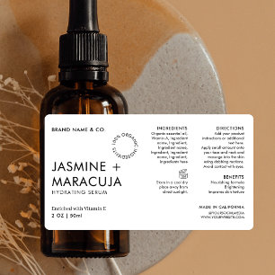 Étiquette Bouteille minimaliste moderne simple cosmétique