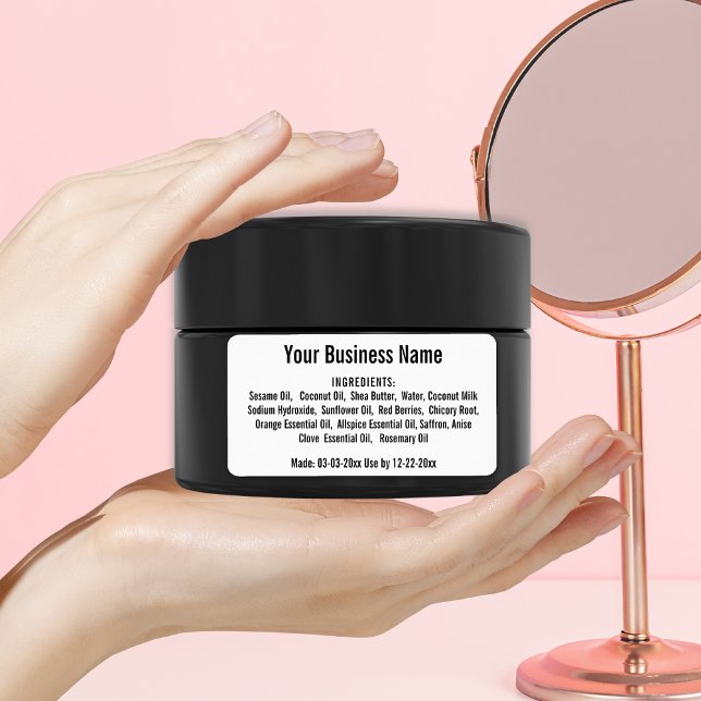 Étiquette Bouteilles de liste d'ingrédients commerciaux en b (Créateur téléchargé)