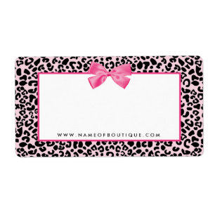 Étiquette Boutique de beauté Girly Pink Empreinte de léopard