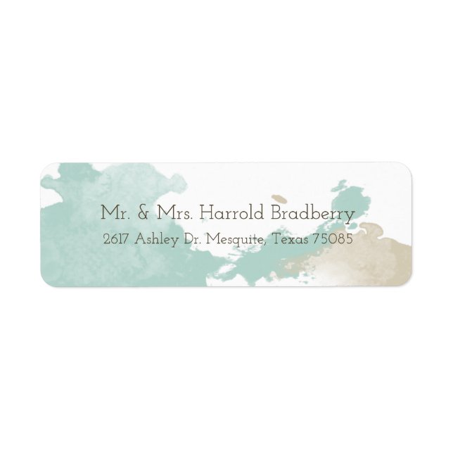 Étiquette Bouts d'aquarelle modernes (Devant)