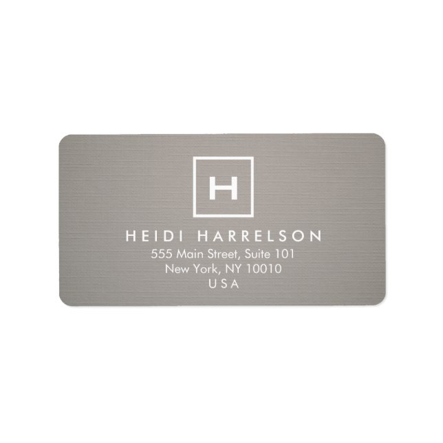 Étiquette BOX LOGO avec VOTRE INITIAL/MONOGRAM sur LINGE GRA (Devant)