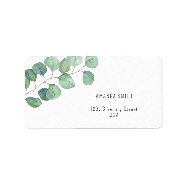 Étiquette Branche d'Eucalyptus aquarelle (Devant)