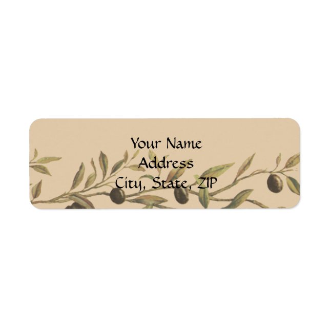 Étiquette Branche d'olivier : une touche toscane (Devant)