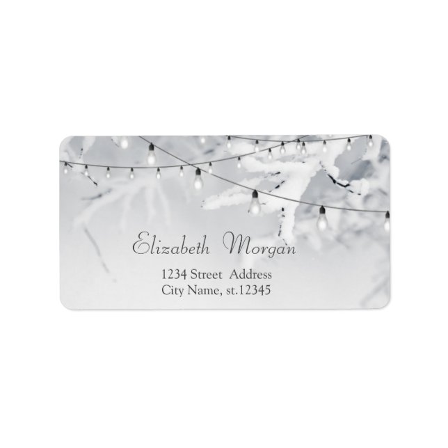 Étiquette Branches de mariage enneigées en hiver (Devant)